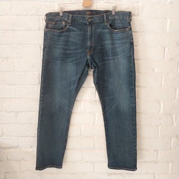 Polo Ralph Lauren Jeans Mens 42x32 (42x30) Blue The Hampton Relaxed Straight - Picture 1 of 14